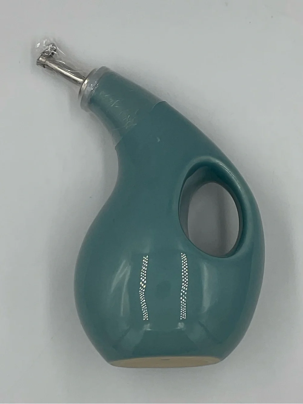 NWOT Small Rachael Ray Ceramic EVOO 13oz Vinegar Cruet in Agave Blue H035Y